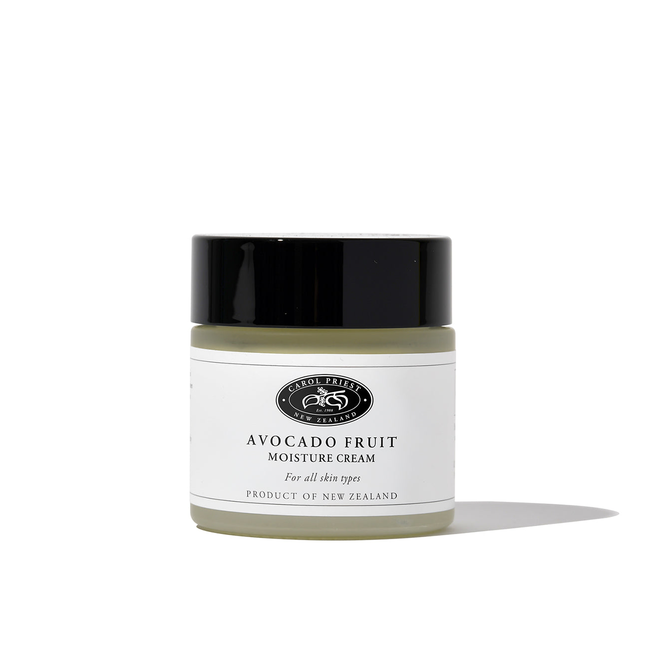 Representation of Avocado Fruit Moisture Cream, a hydrating product from Carol Priest's line of natural, organic cosmetics.