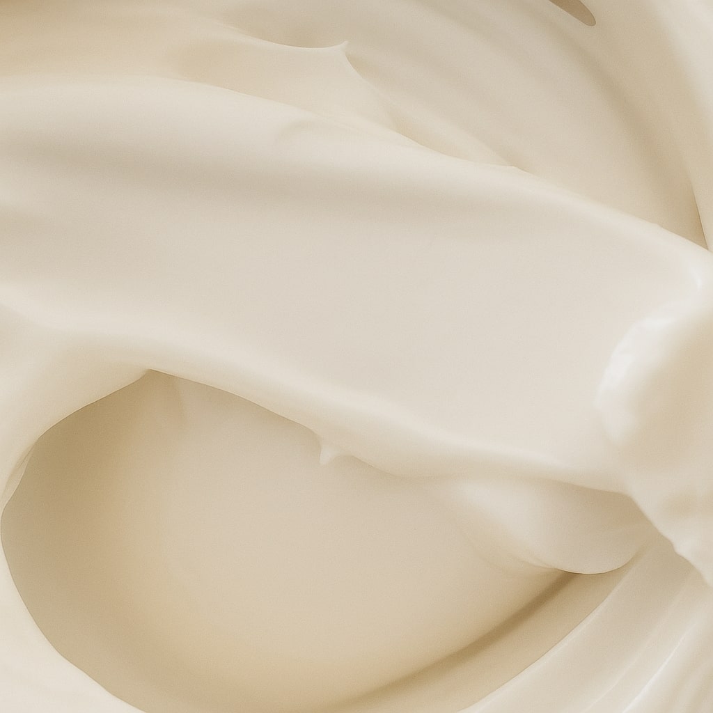 texture of Lavender & Manuka Honey Cleansing Cream, a gentle, hydrating cleanser from Carol Priest's natural, organic cosmetics line.